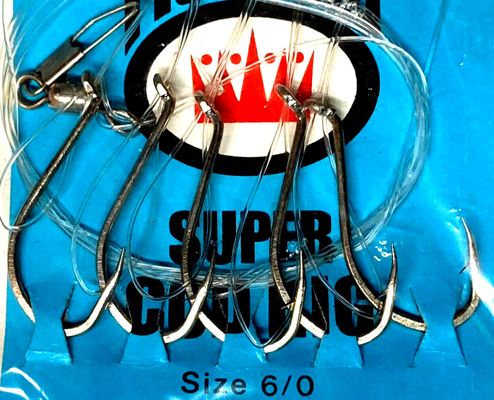 FISHKING 6 PACKS SW-204 Super Cod Rig Size 6/0 Five Hook Rig