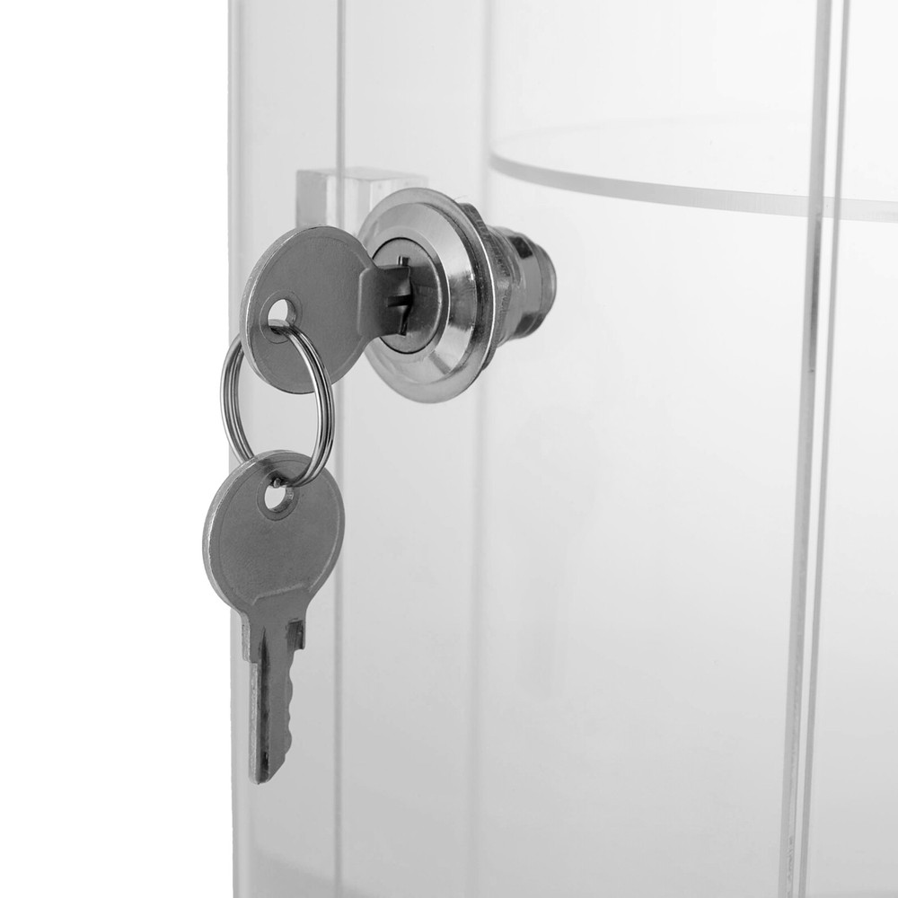 Electric Rotating Clear Display Case Hexagonal Display Case W/ 2 LED Lighting US