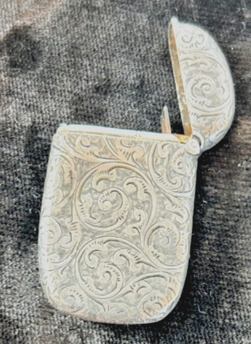 Antique Victorian Sterling Silver Repousse Match Safe