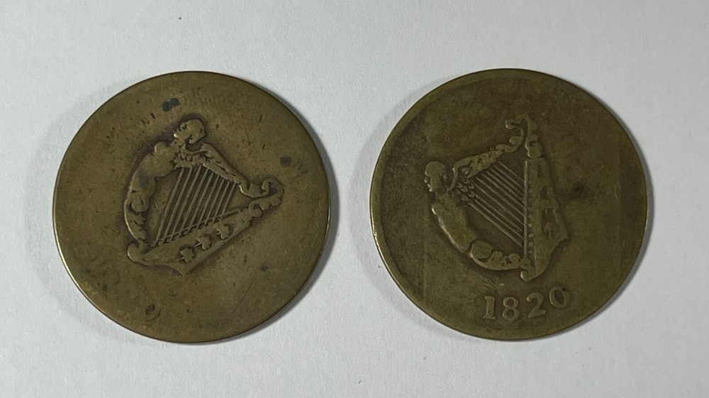 Canada 1820 Harp Tokens (#2404) 2pcs