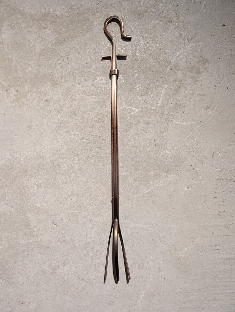 Hammered Crook Fire Tools - Copper