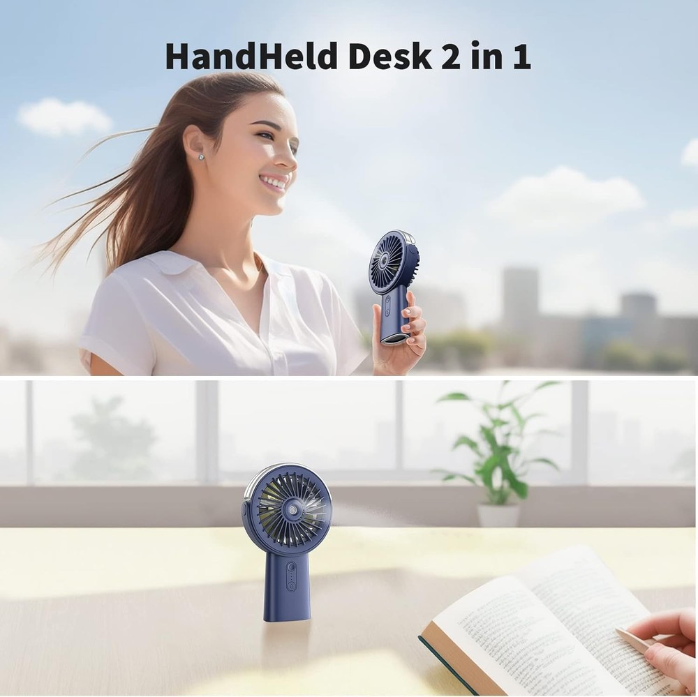 Handheld Misting Fan Portable, Small Personal Hand Held Rechargeable Mis