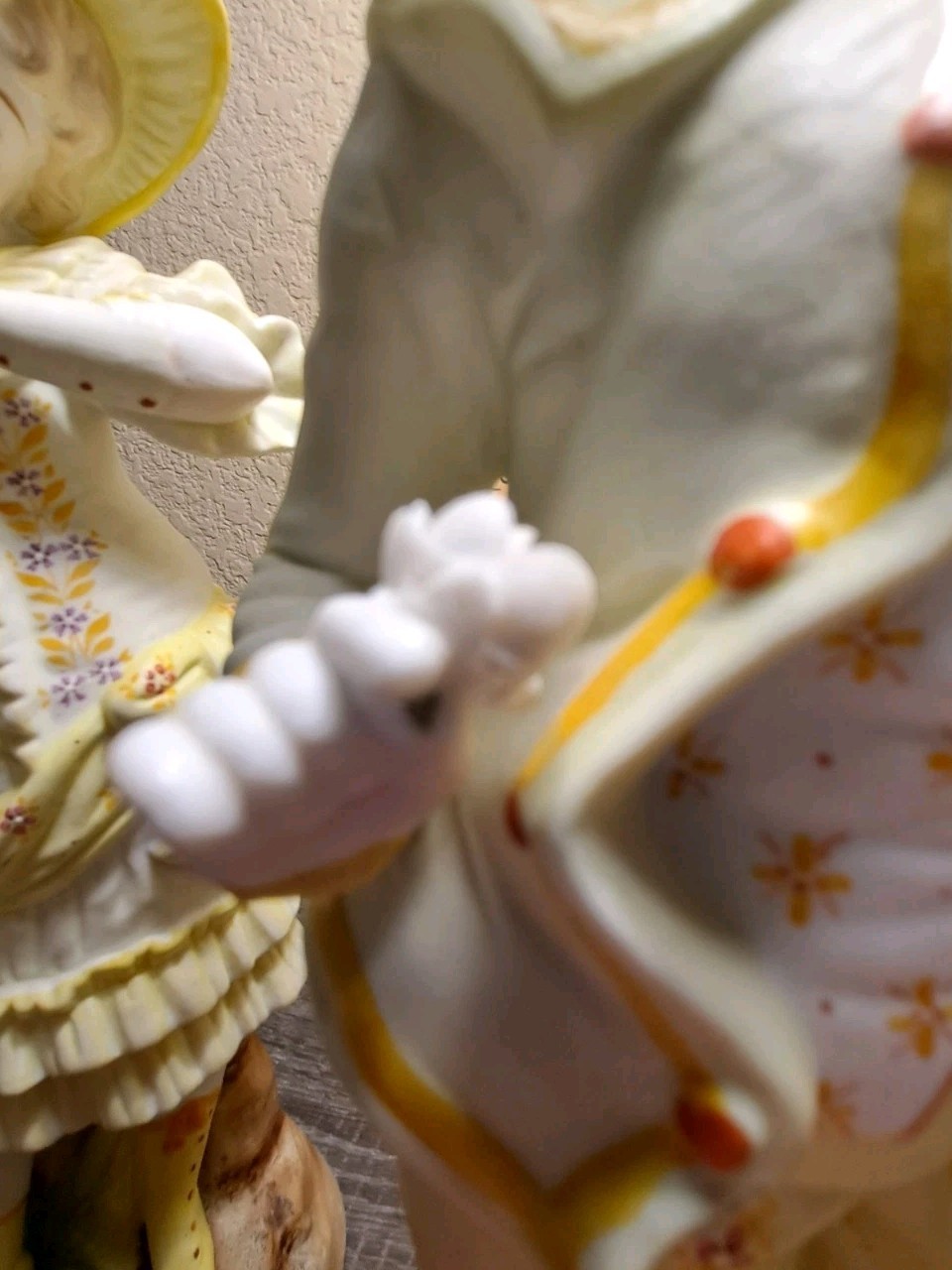 Antique Gebruder Heubach German Porcelain Bisque 14" Boy & Girl Figurine Pair