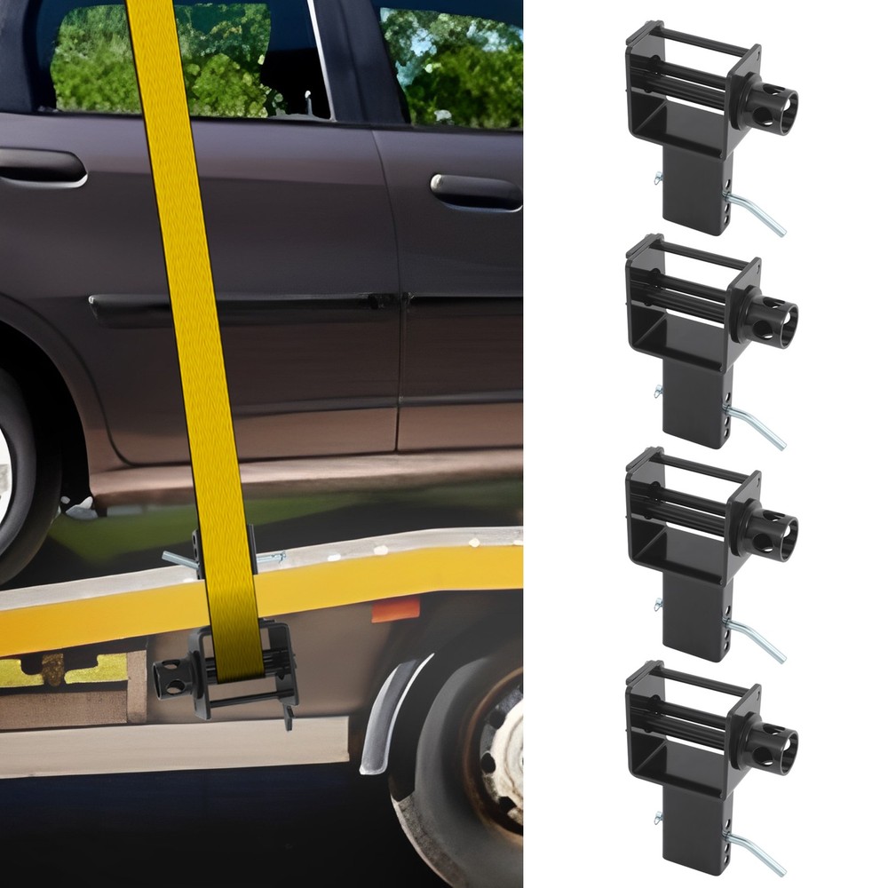 4 Pack Flatbed Winch Tie Down Trailer Stake Pocket Winch Flatbed Utility Set