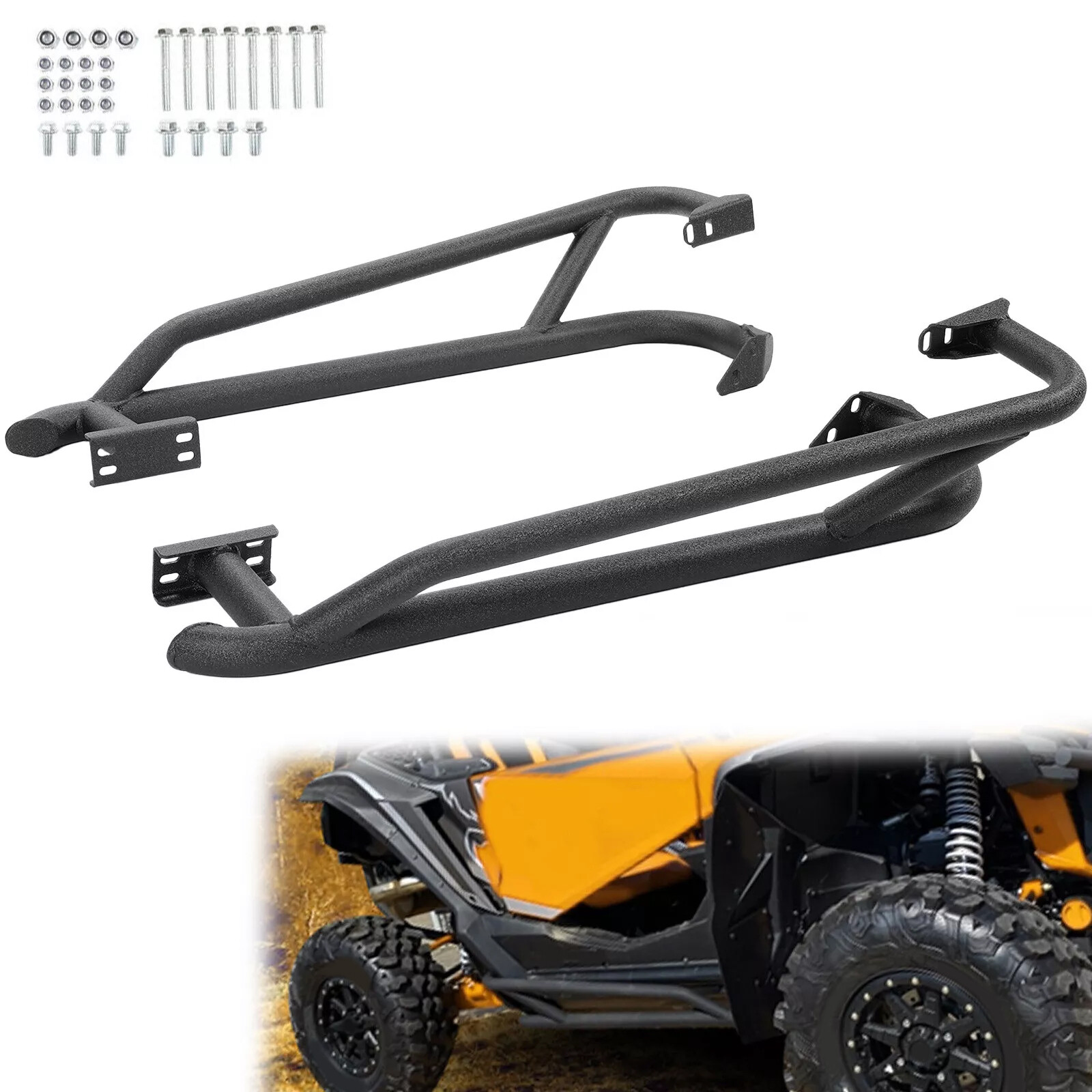 For Honda Talon 1000X/1000R 19-24 Heavy Duty Nerf Bars Rock Sliders Steel Black