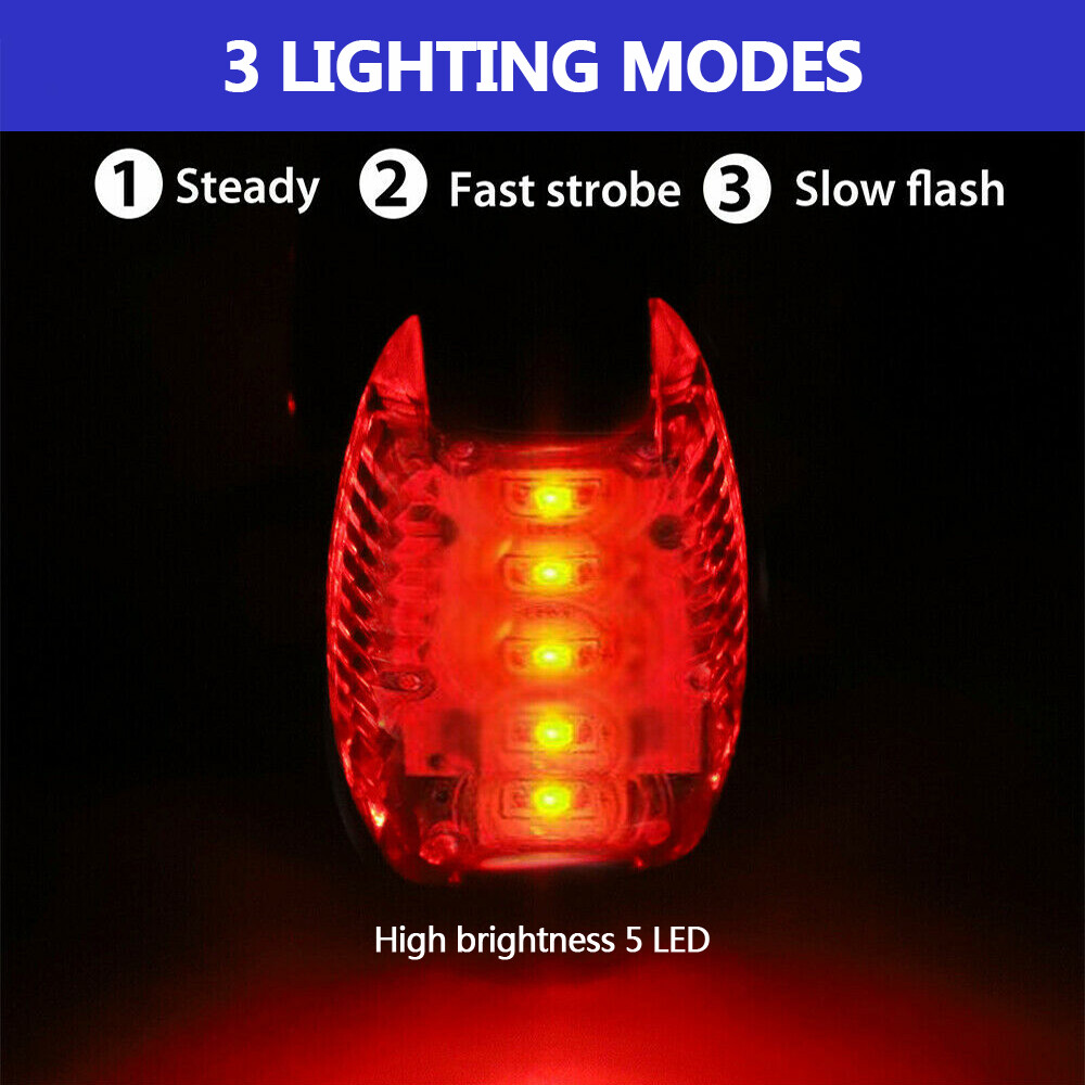1-8PCS LED Night Safety Light Clip On Strobe Running Lights For Cycling Warning