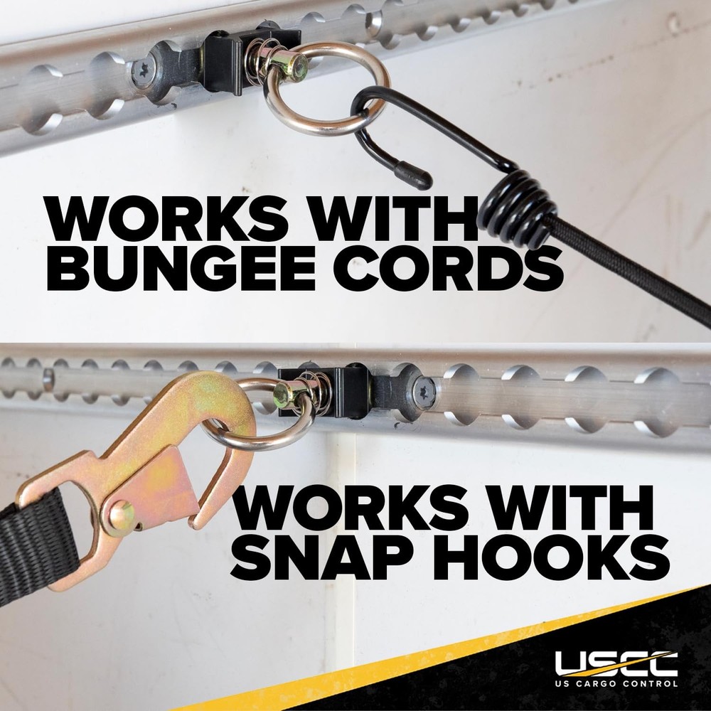 US Cargo Control Single Stud Fitting for L Track (4 Pack) 4 units, Black