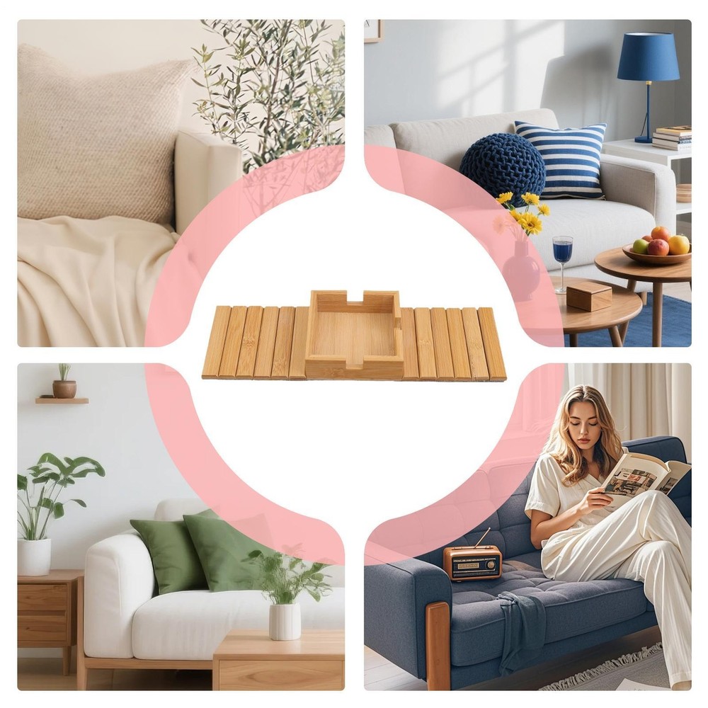 Couch Armrest Table Large-Capacity Armchair Organizer Sofa Arm Tray