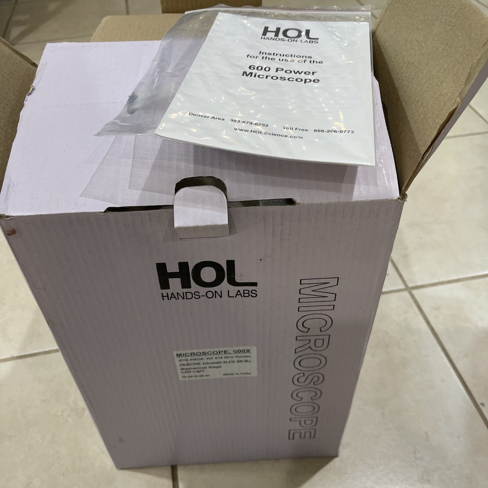HOL Microscope 600X Stage LED Light Hands on Lab Science Microscope NEW