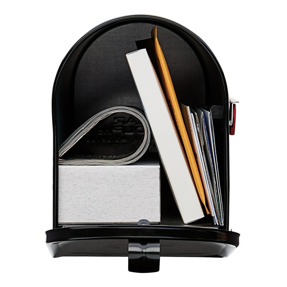 Architectural Mailboxes Elite Galvanized Steel, Medium, Post-Mount Mailbox in Bl