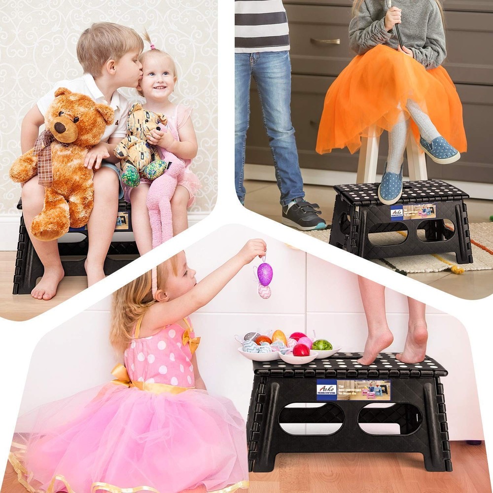 ACSTEP Folding Step Stool, Include Extra Wide Heavy Duty Stepping Stool and B...