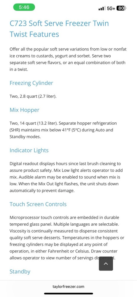 Used Taylor Soft Serve Machine