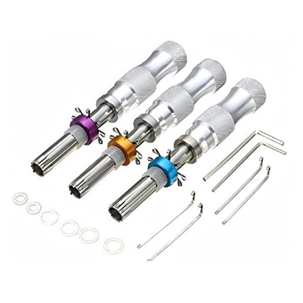 3PC 7 Pin Advanced Tubular Lock Tool Set For Padlock Hook Tool Seal Pick Puller
