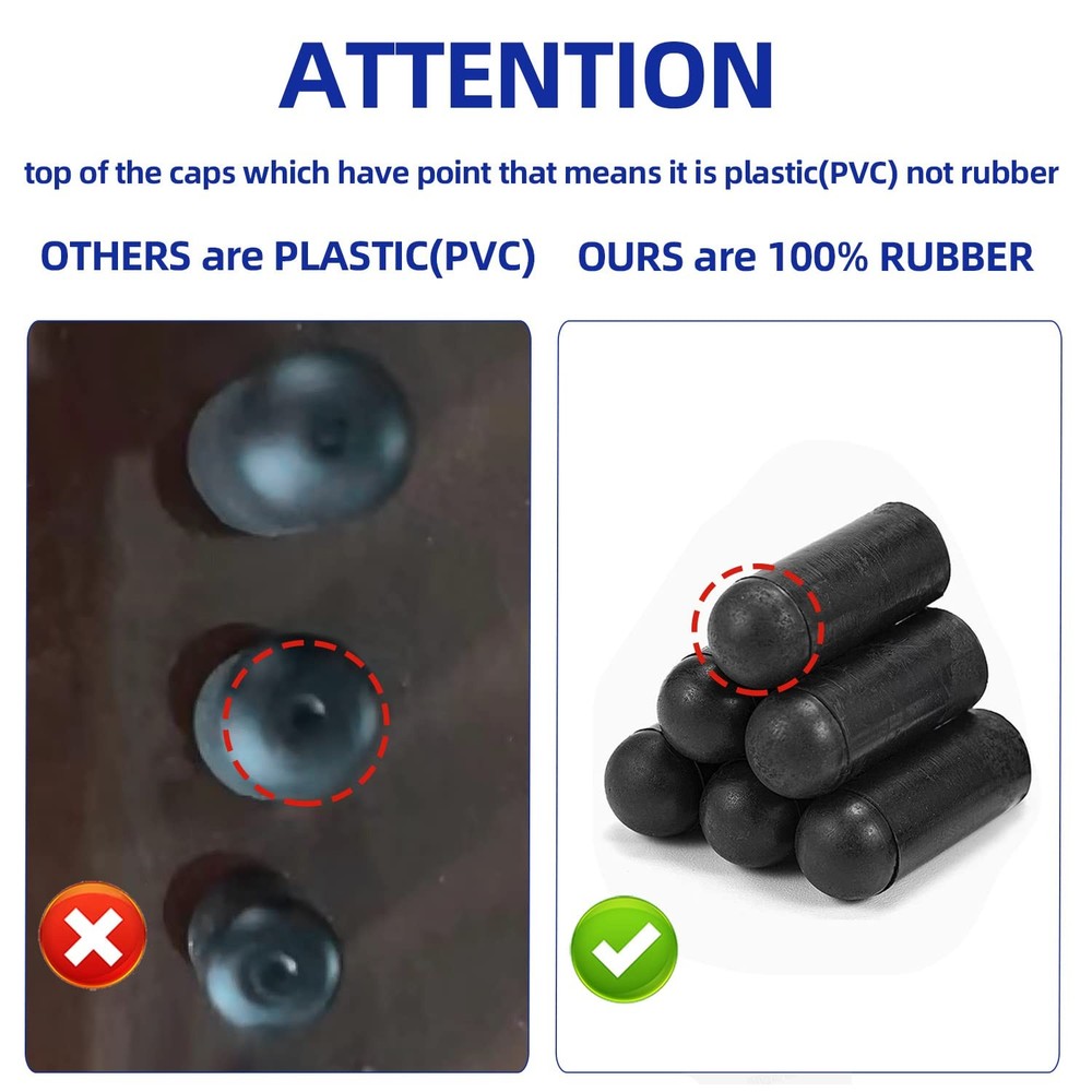Rubber Vacuum Caps Plug Kit, 102 PCS Assorted Plugs Hose End Black