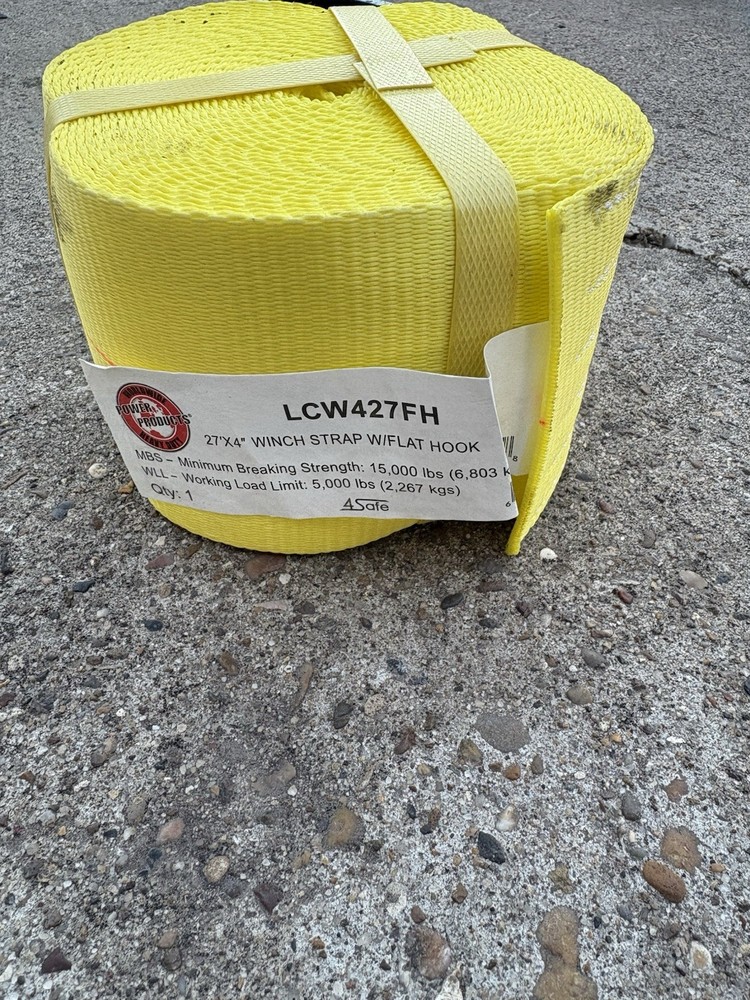 27’x4” Winch Strap With Flat Hook 15,000 Pound