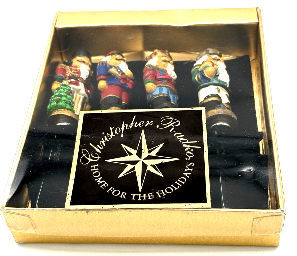 Christopher Radko Nutcracker Theme Pate/Cheese 4 Knives/Spreader In Original Box