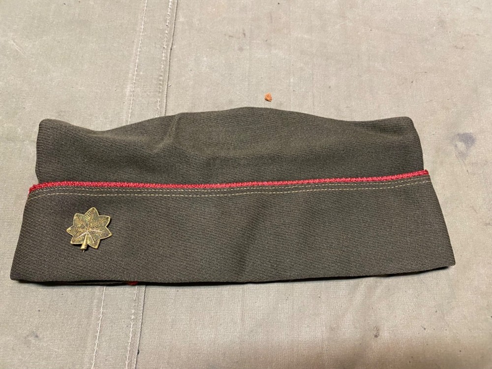 ORIGINAL WWII US ARMY ARTILLERY MAJOR OFFICER OVERSEAS CAP HAT-MEDIUM