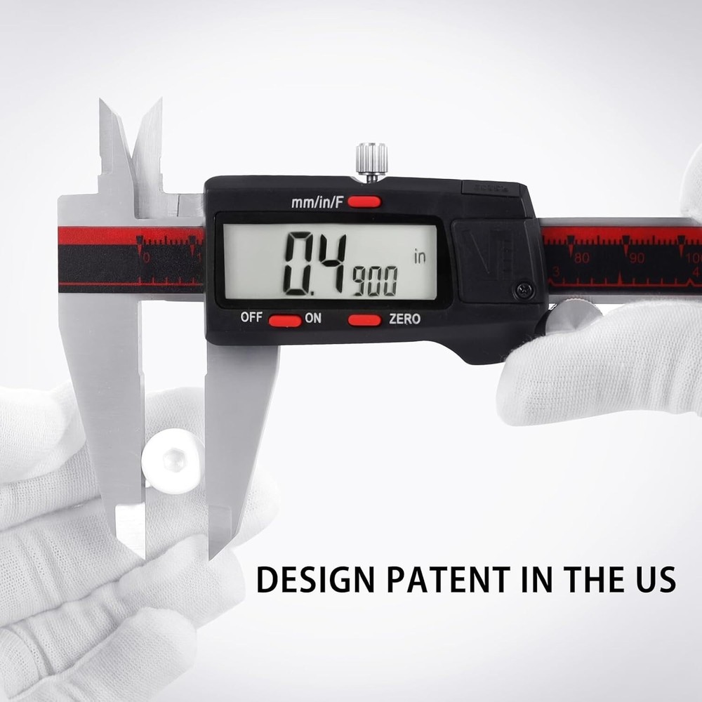 Versatile Digital Caliper 8" with Smooth Sliding Design - Extra Battery Included