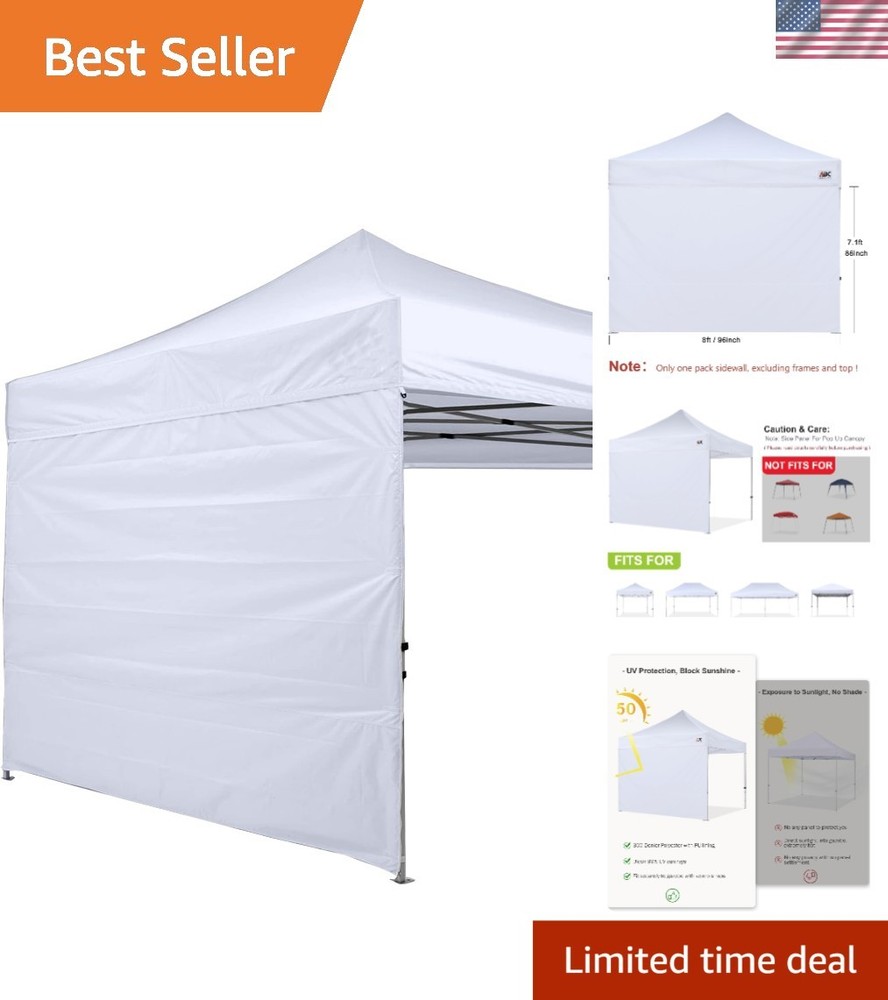 White Sidewall for 8x8 FT Instant Canopy - Waterproof & Stylish Coverage