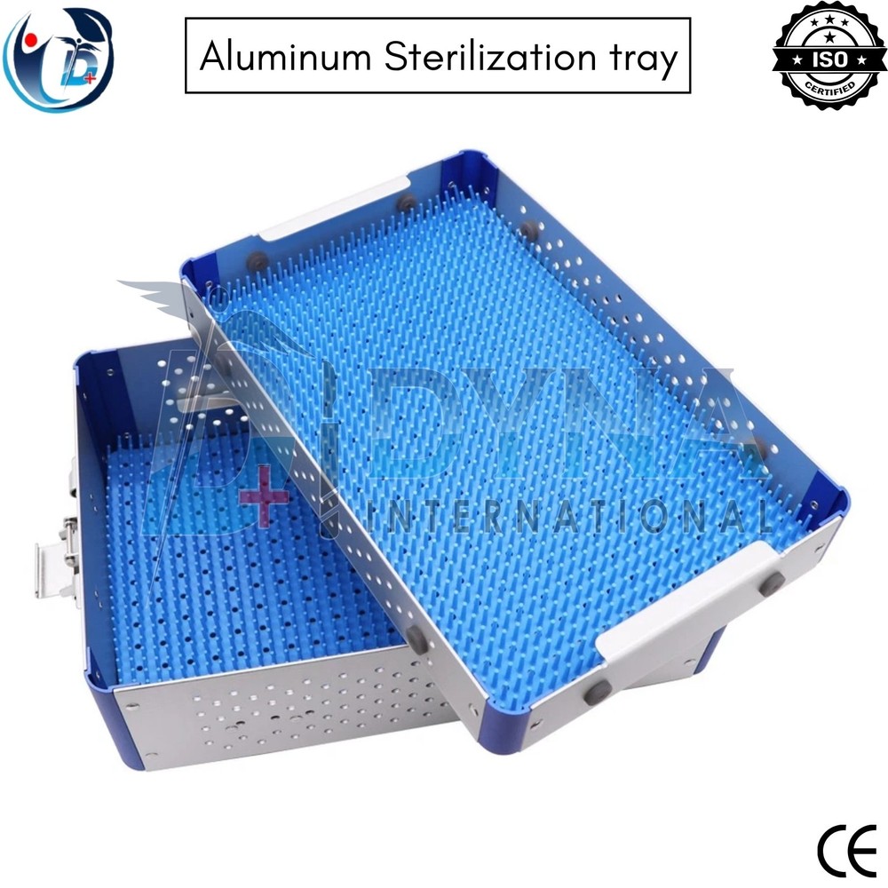 Aluminum Sterilization Tray Box Double Layer – 300×200×90mm | Surgical Case CE