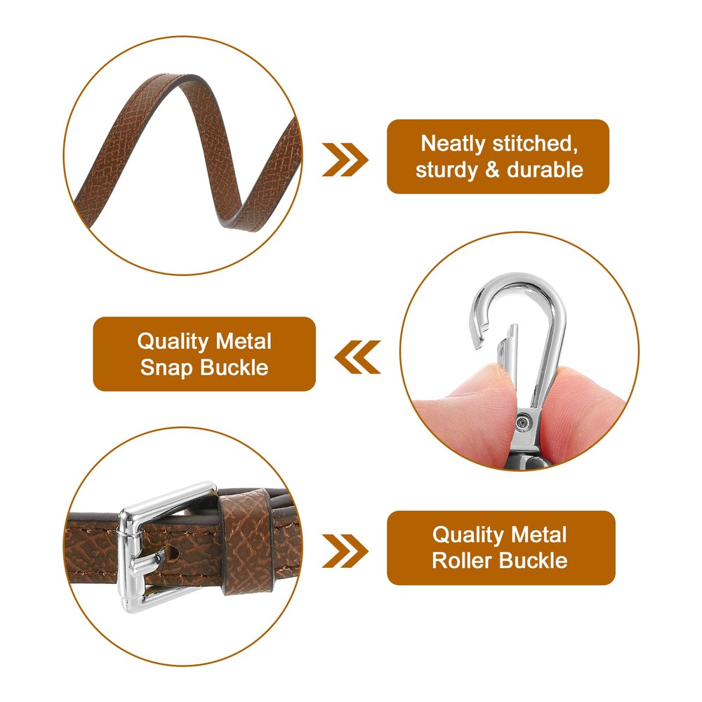 Leather Adjustable Replacement Bag Straps, Light Brown, Silver Buckle