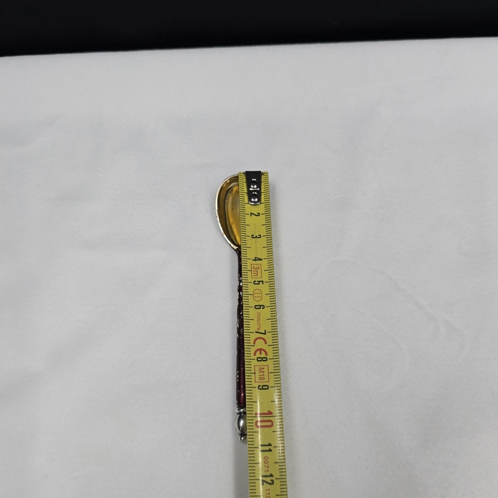 Antique Polychrome Russian Silver Small Spoon