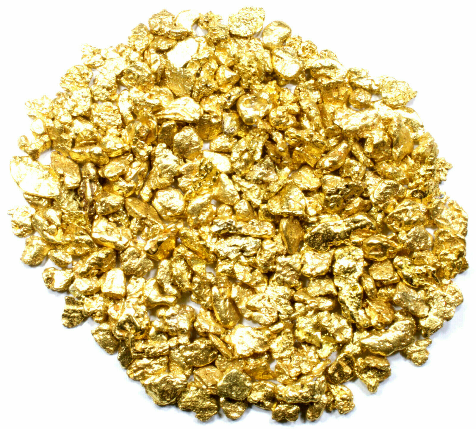 1.000 GRAMS ALASKAN YUKON BC NATURAL PURE GOLD NUGGETS #8 MESH W BOTTLE (#B800)