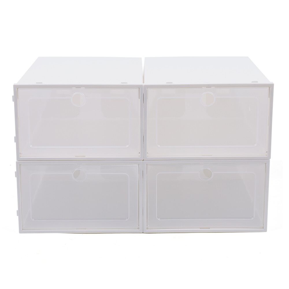 Optional 20/24x Shoe Box Organizer Foldable Storage Plastic Clear Box Stackable