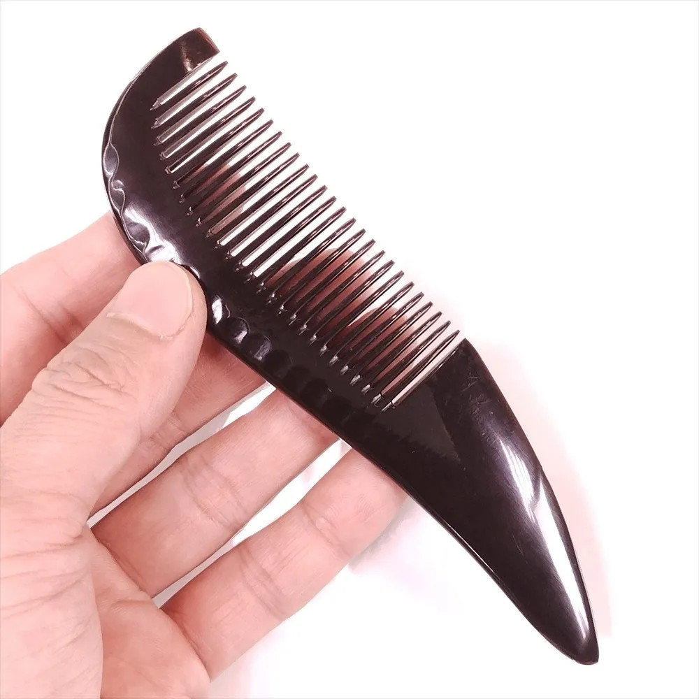 Black Buffalo Horn Comb, Premium, 14cm (Medium Teeth)
