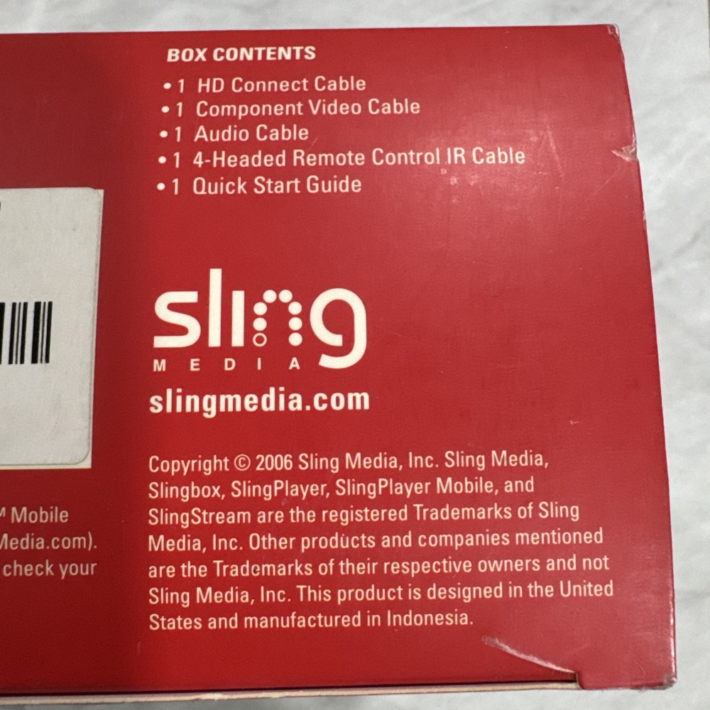 Slingbox Pro HD Connect Component Cable Model HD200-100 New Open Box 2006