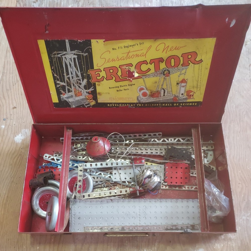 Gilbert Erector Set, @1954, 7 1/2 Engineer's  Ser not complete