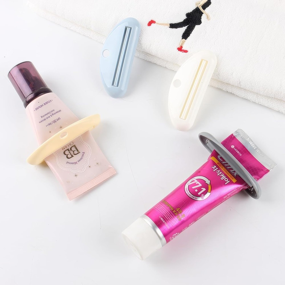 4PCS Toothpaste Squeezer,Toothpaste Dispenser,Plastic Toothpaste Tube Squeezer,H