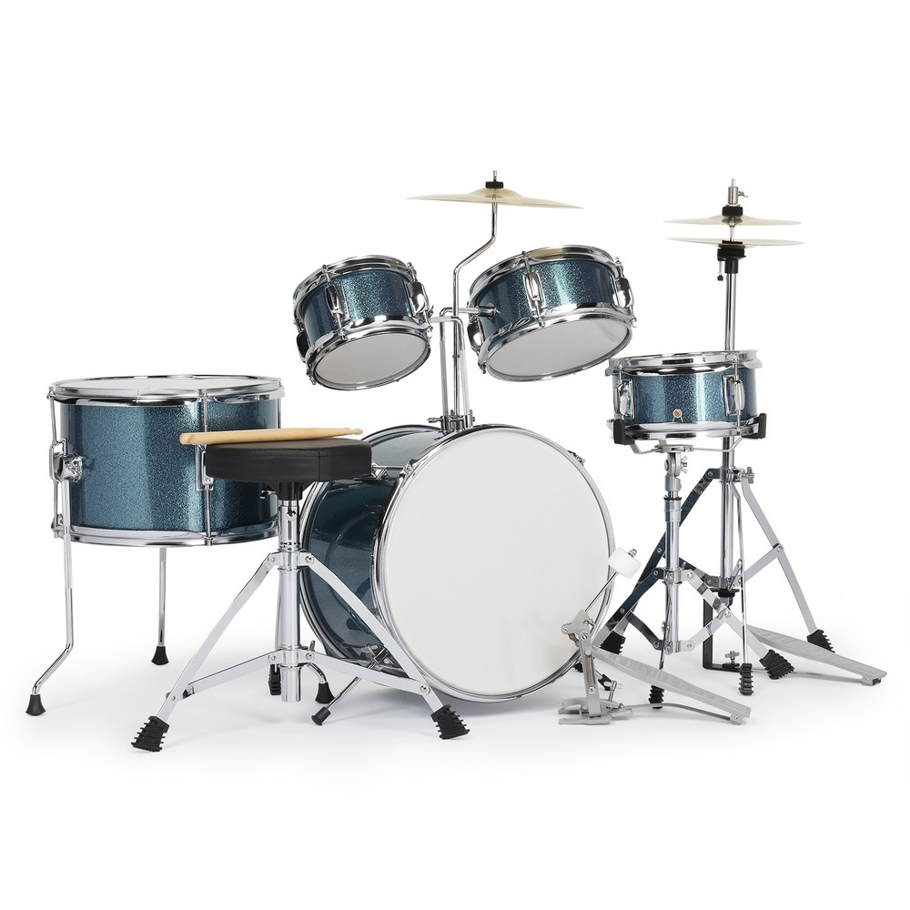 Child Drum Sets-5-Piece,14 inch Full Size with Adjustable Throne,Bench,Drumstick