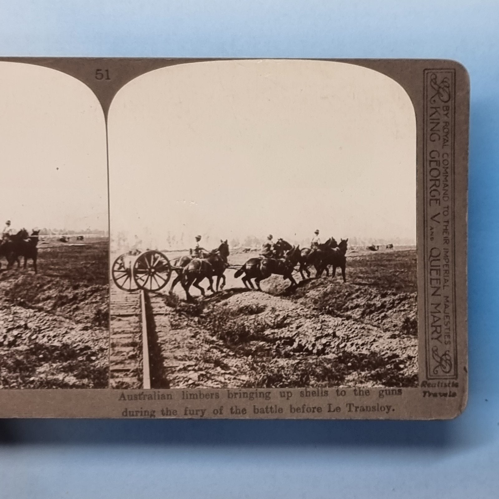 WW1 Military Stereoview 3D C1916 Somme France Le Transloy ANZAC Field Artillery