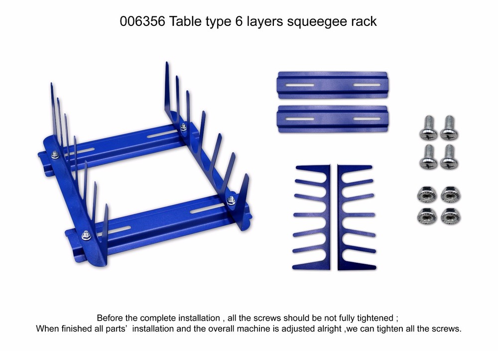 6Layer Desktop Screen Printing Squeegee Rack Scraper Spatula Steel Holder