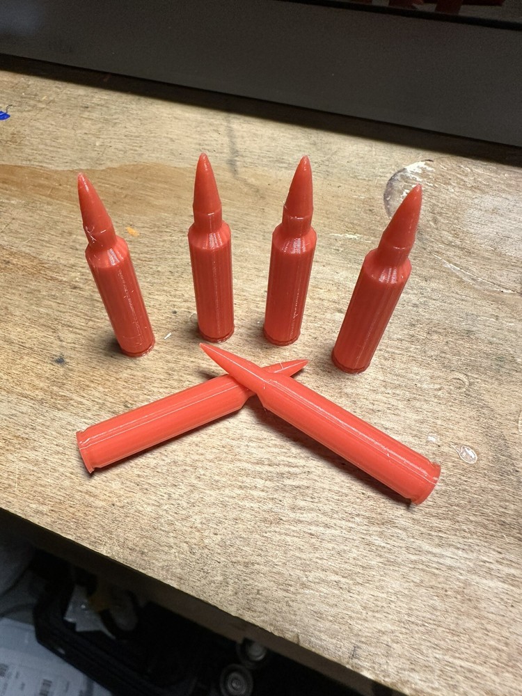 .223/5.56 Dummy/Snap Cap/Training Rounds RED 20 Pack 100% Solid