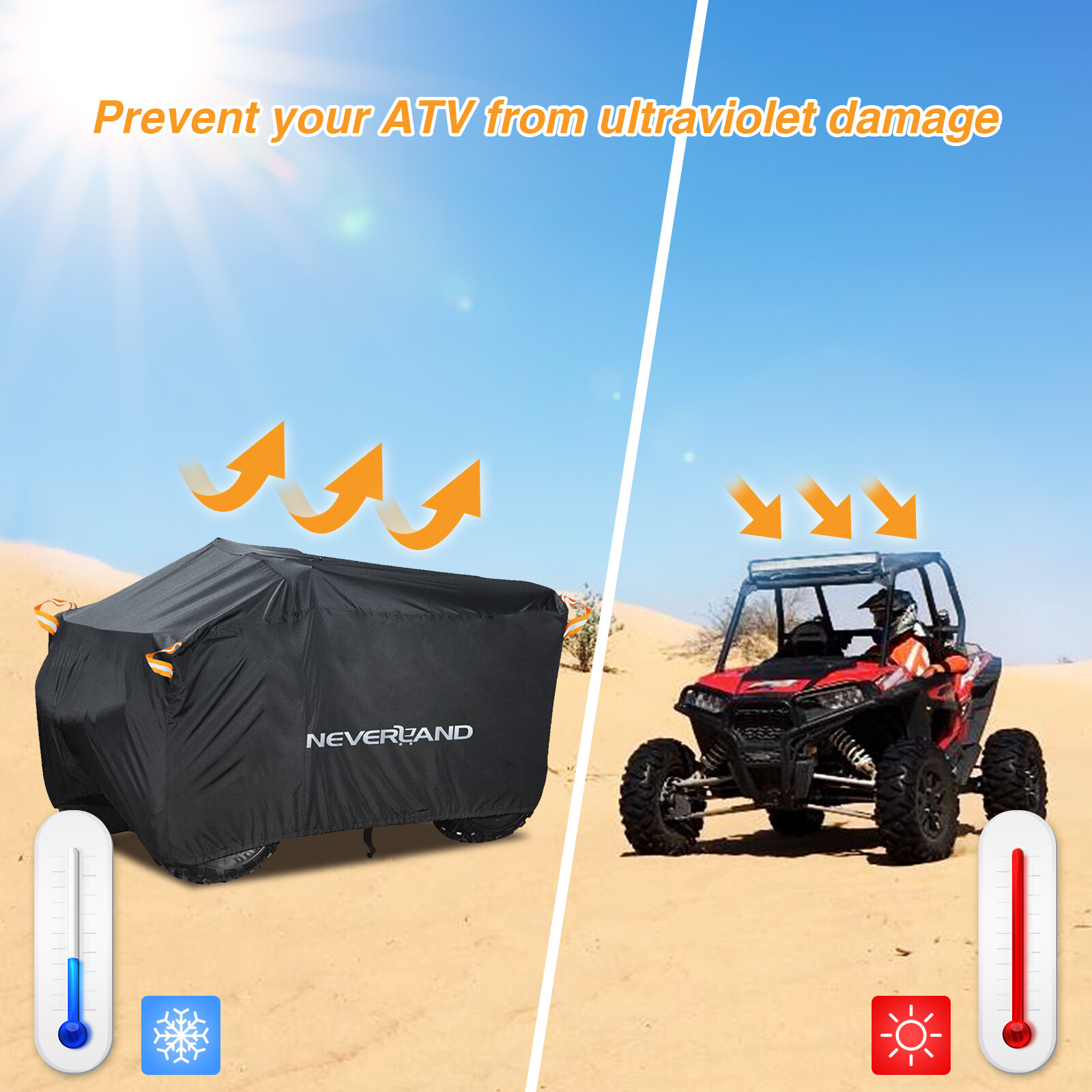 NEVERLAND Atv Cover Waterproof XL Fit For Honda Kawasaki Suzuki Yamaha Polaris