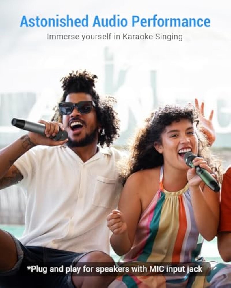 Green Color Professional Wireless Microphone for Karaoke Singing