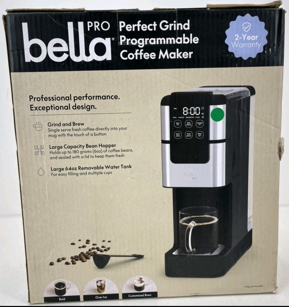 Bella PRO - Perfect Grind Programmable Single-Serve Coffee Maker Grind And Brew