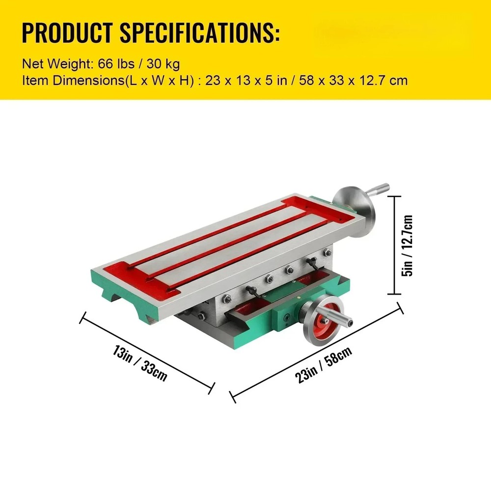 Milling Table Worktable Cross Milling Machine 17.7×6.7Inch Compound