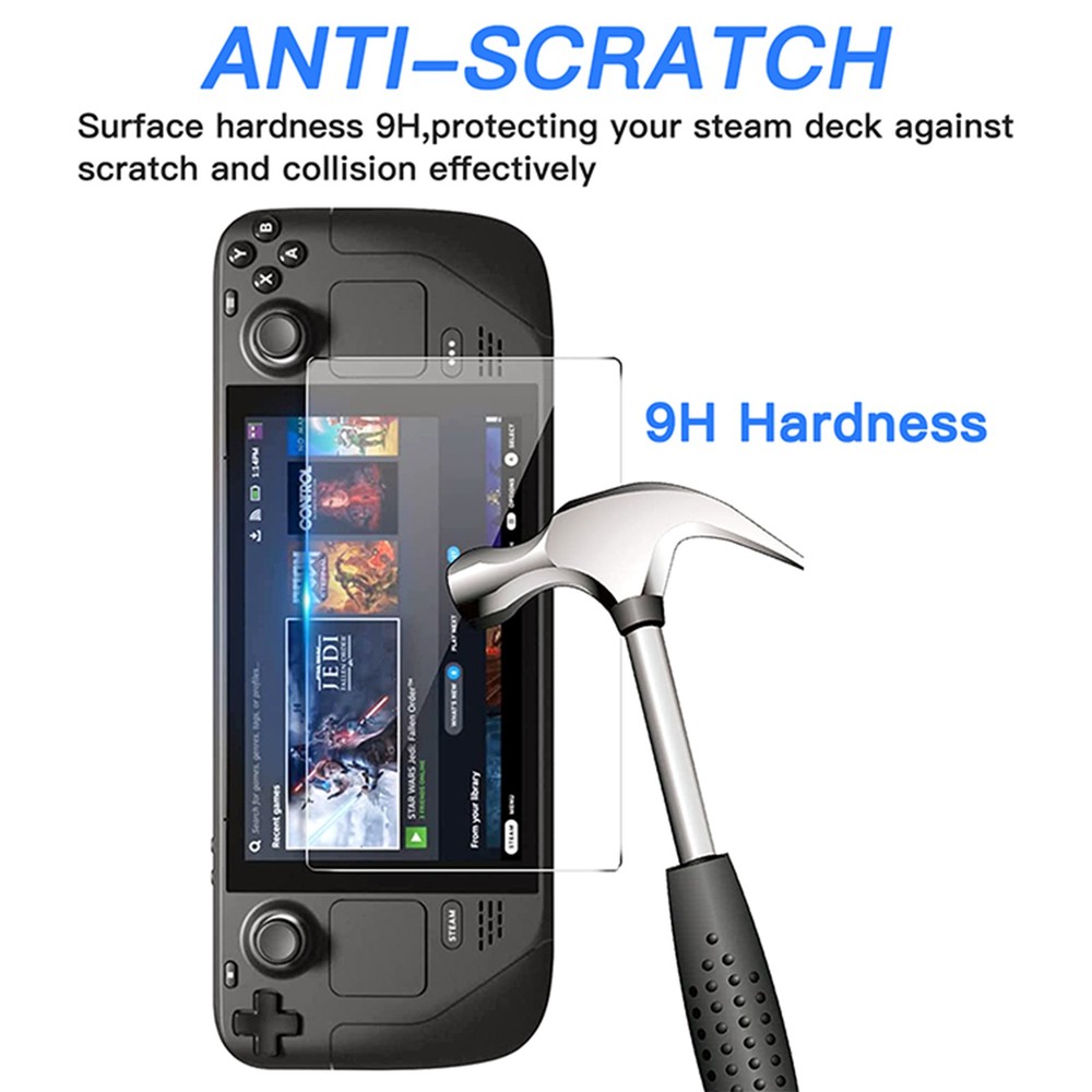 2Pcs Ultra thin 9H Tempered Glass Screen Protector for Steam Deck Game Console a