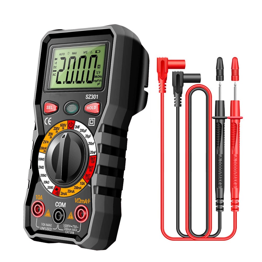 Safety Digital Multimeter Double Fuse Overload Protection Measures Volt Amp Ohm