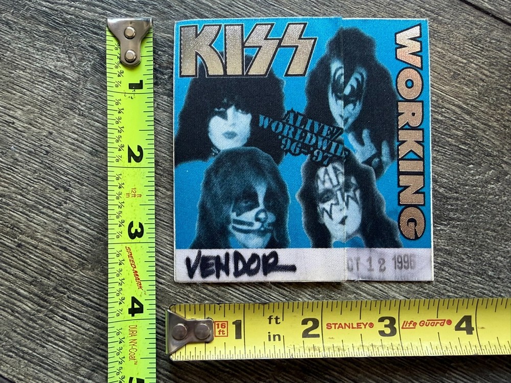 KISS Pass Satin Alive Reunion Tour Oct12 1996 Albany NY Merch Booth Vintage Kiss