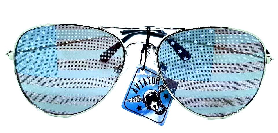 American Flag Sunglasses Chrome Frames Unisex Fits Most Adults