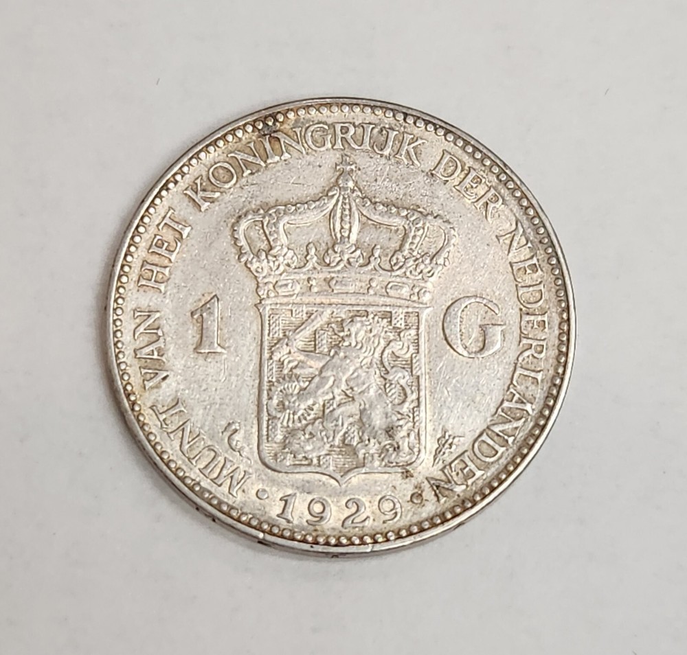 1929 Netherlands Silver 1 Gulden