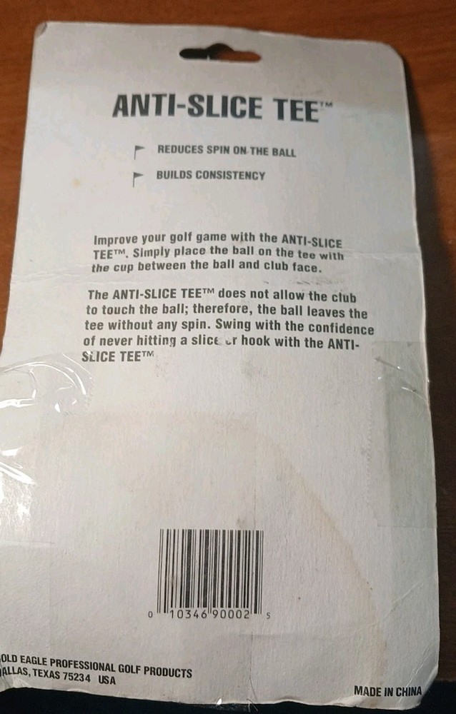 Gold Eagle Anti Slice Tee Golf Training Aid Practice Tees Open Package Unused