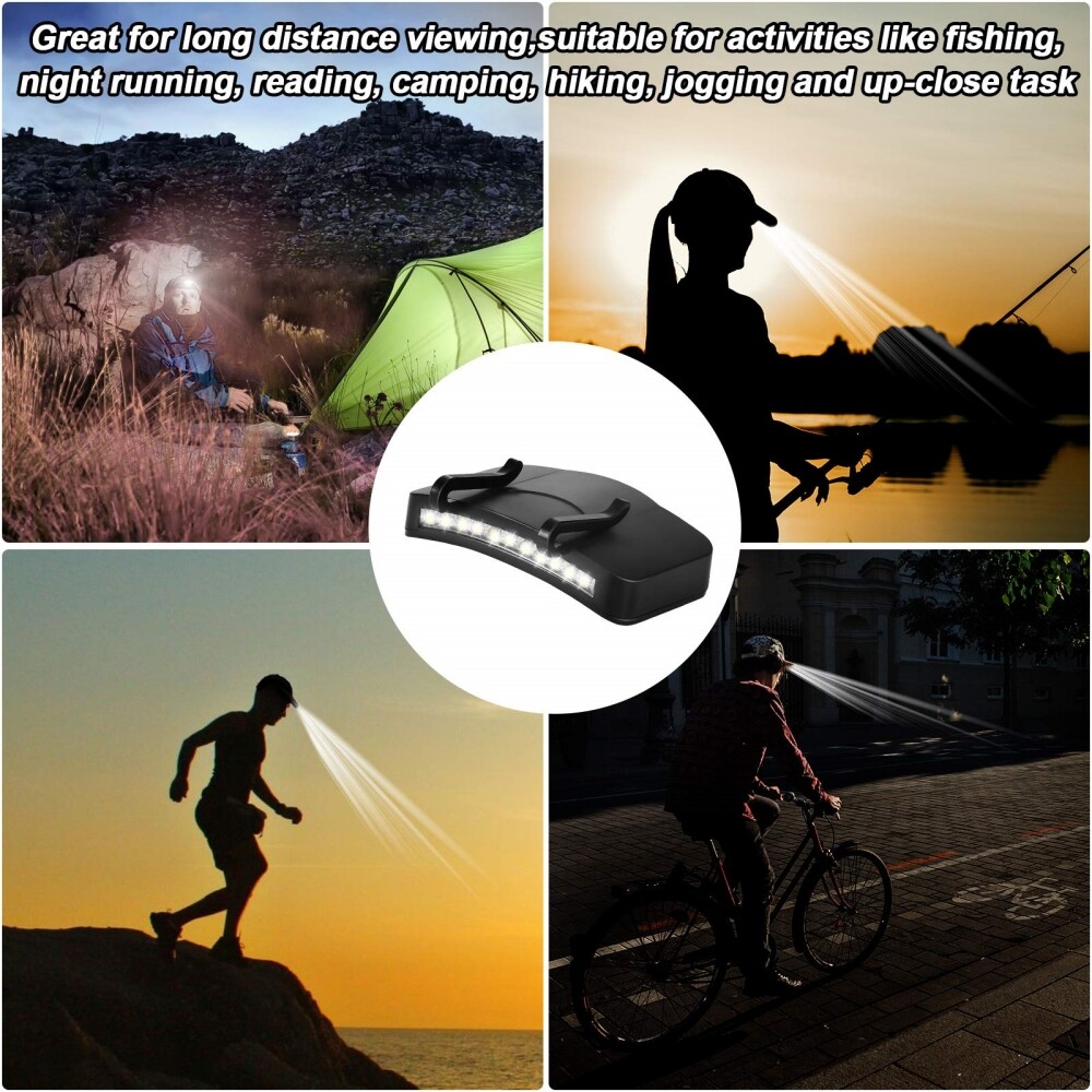 Ultra Bright Hand Free LED Clip on Cap Light for Fishing Camping Baseball Cap