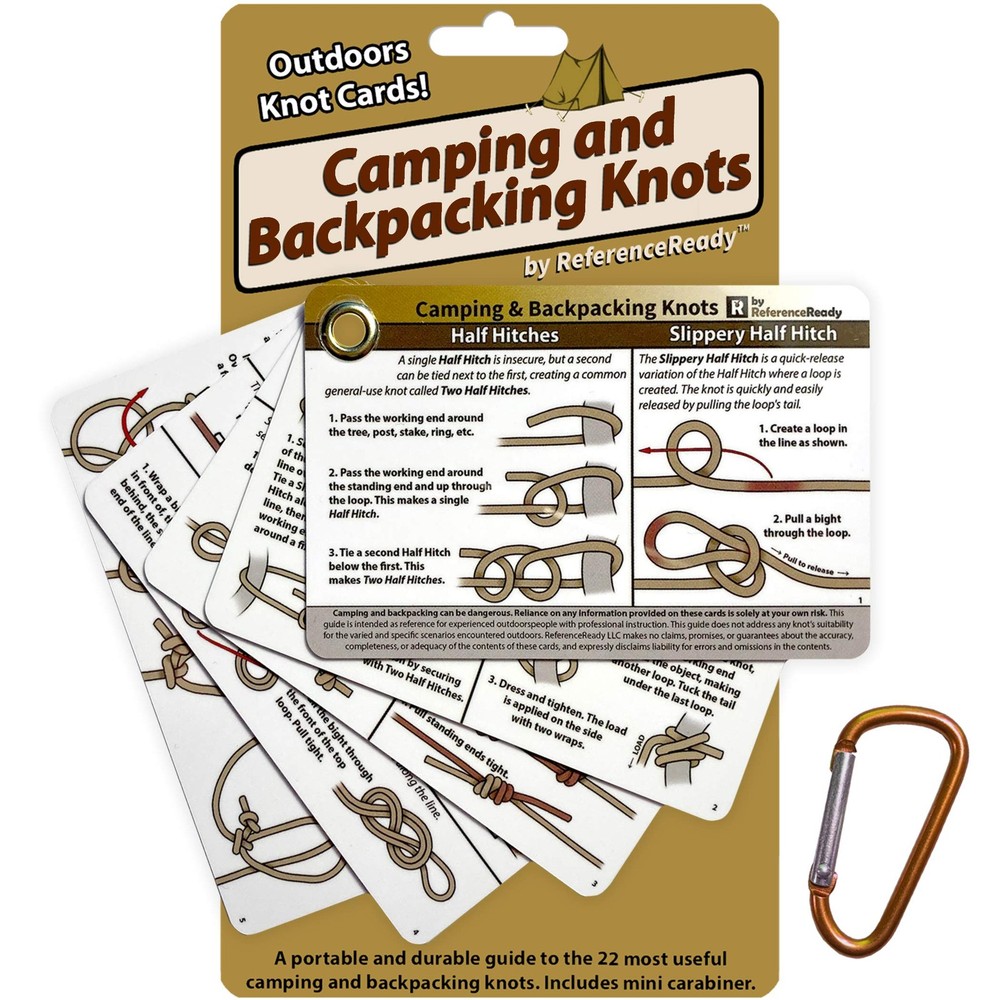 ReferenceReady Outdoor Knots Pocket Guide - Waterproof Sized, Brown