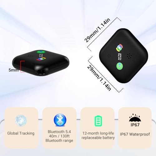Dual-System Bluetooth Tracker for iOS or Android Key Black - 2 Pack
