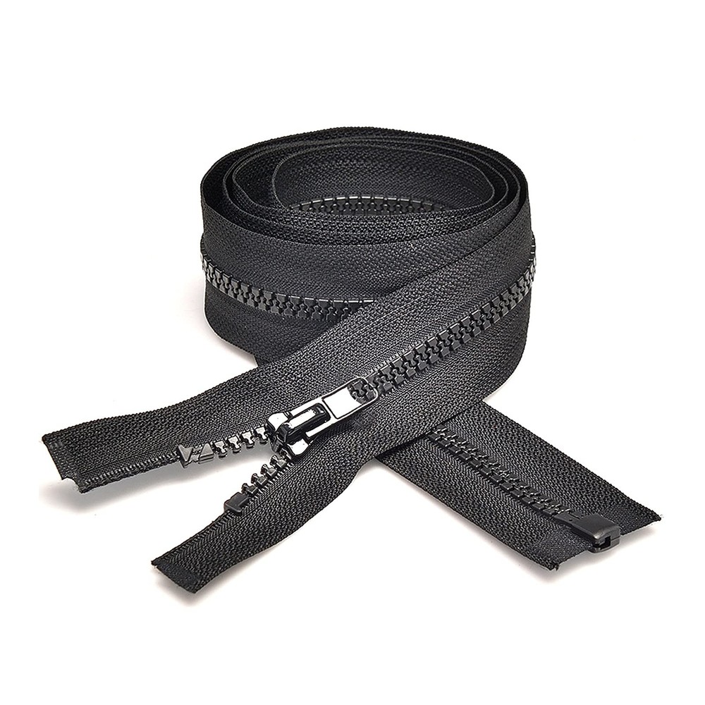#5 41 Inch Separating Jacket Zippers 2 PCS Black Molded Plastic Bulk DIY